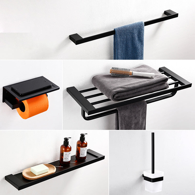 Traditional Bathroom Accessories Hardware Set in Black Metal