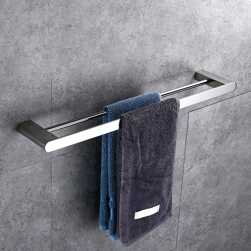 Contemporary Bathroom Accessories Hardware Set in Silver with Soap Dish