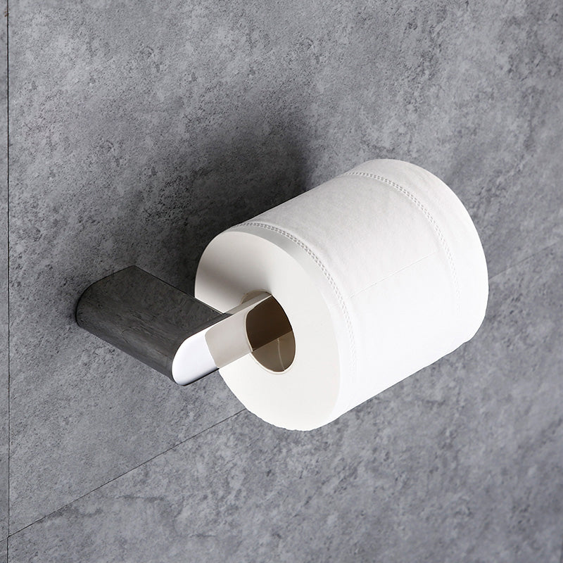 Contemporary Bathroom Accessories Hardware Set in Silver with Soap Dish