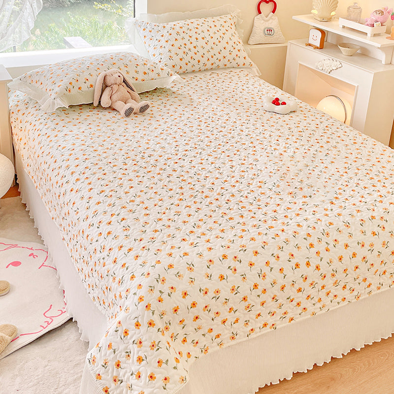Floral Pattern Bed Sheets Polyester Soft Breathable Non-Pilling Sheet Set