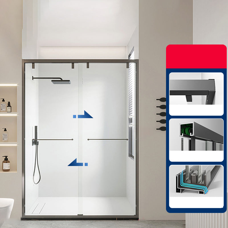 Double Sliding Shower Doors Semi-Frameless Clear Shower Door