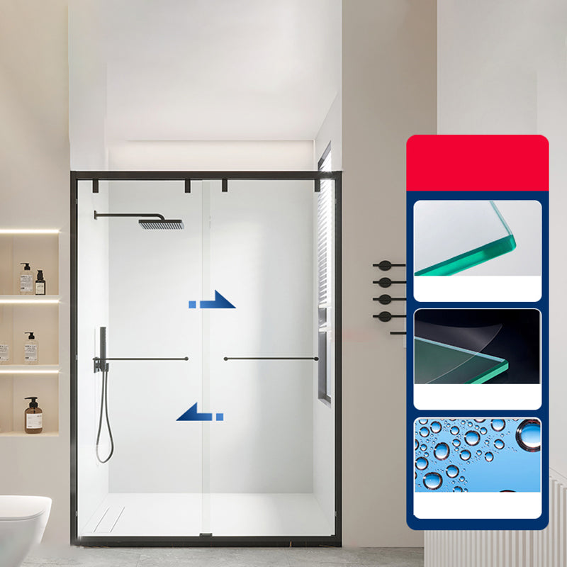 Double Sliding Shower Doors Semi-Frameless Clear Shower Door