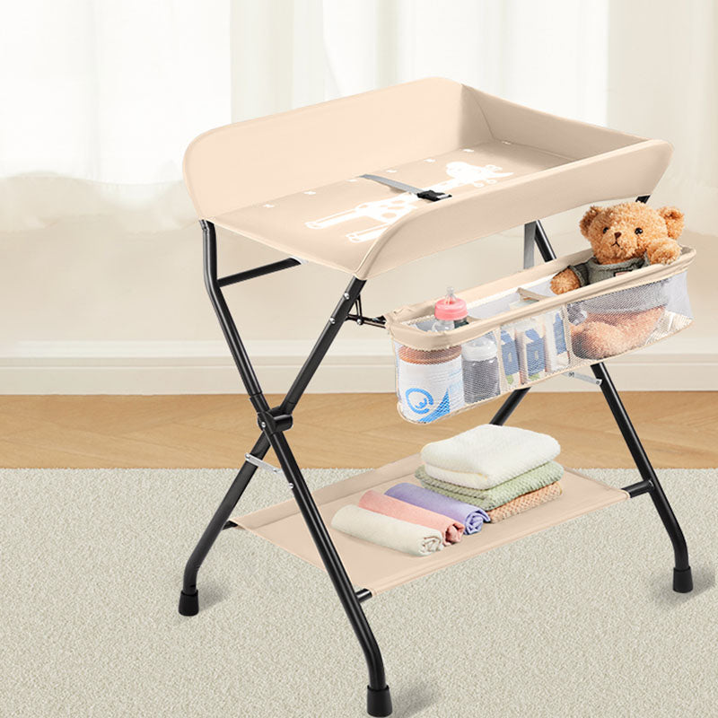Modern Metal Changing Table Safety Rails Baby Changing Table With Shelf