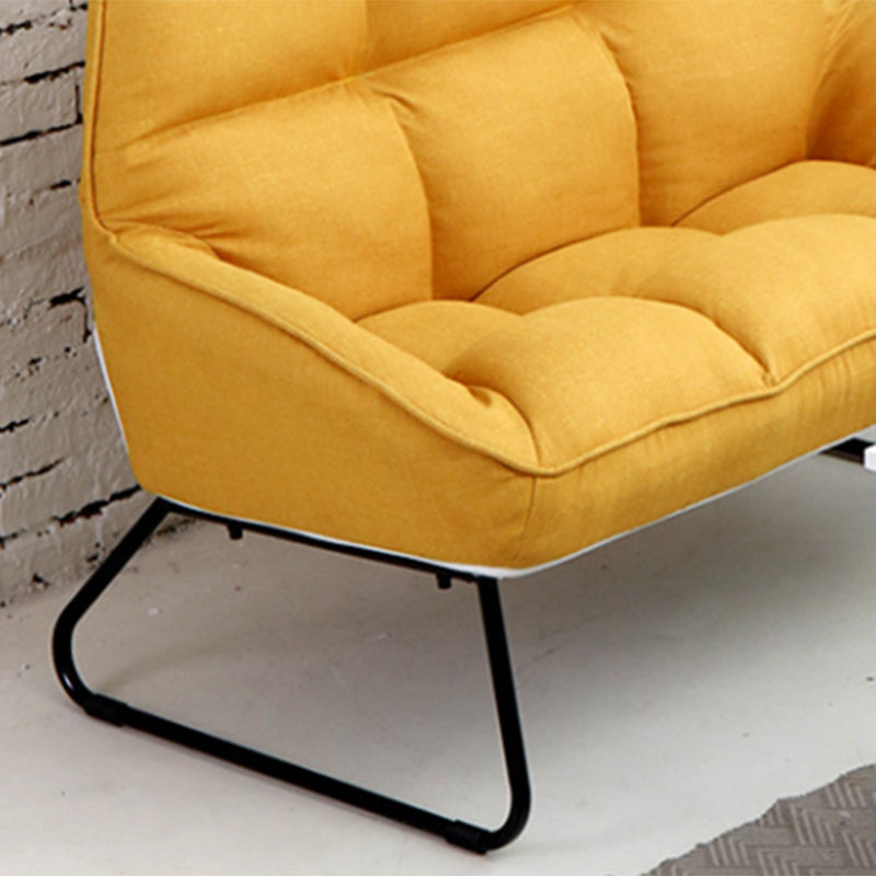 Flared Arm Fabric Simple Sofa Scandinavian Biscuit Back Loveseat