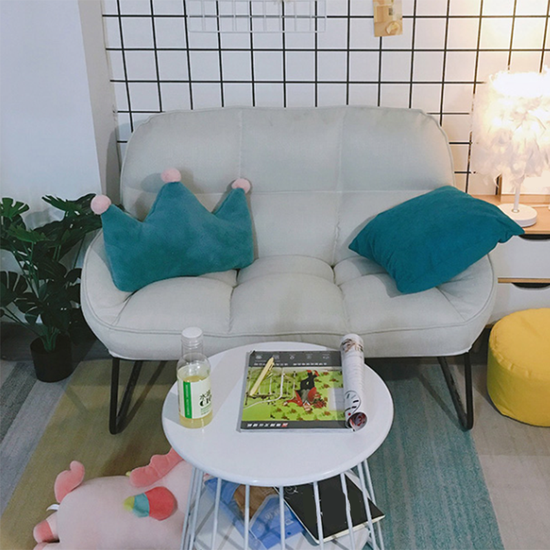 Flared Arm Fabric Simple Sofa Scandinavian Biscuit Back Loveseat