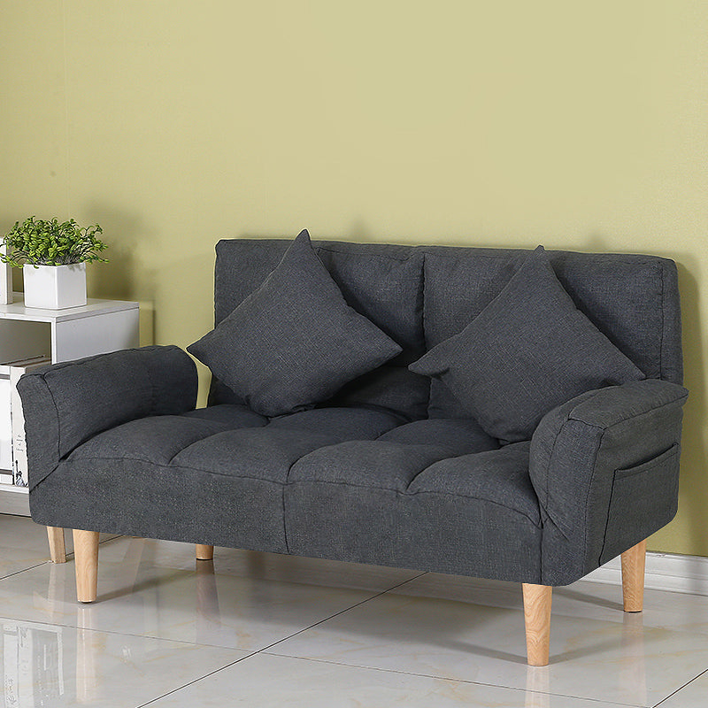 Fabric Adjustable Sleeper Sofa Biscuit Back 47.6" W Flared Arm Loveseat