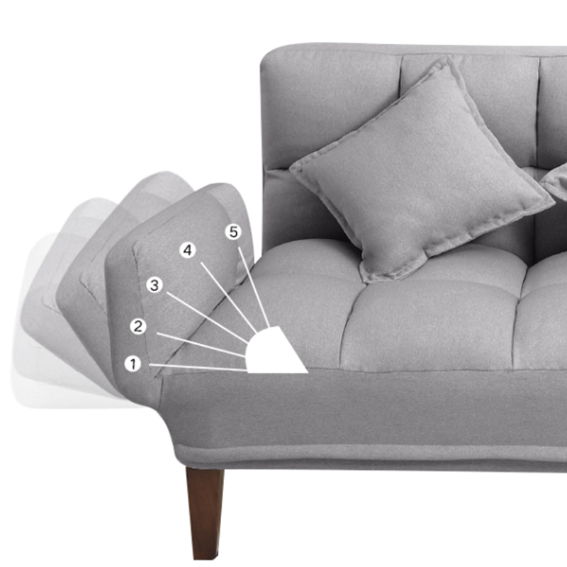 Fabric Adjustable Sleeper Sofa Biscuit Back 47.6" W Flared Arm Loveseat