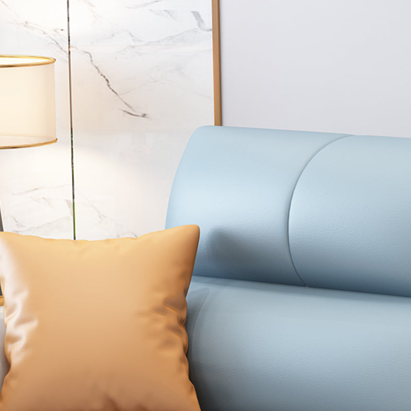 31" Wide Scandinavian Sofa Futon Faux Leather Sleeper Sofa with Storage