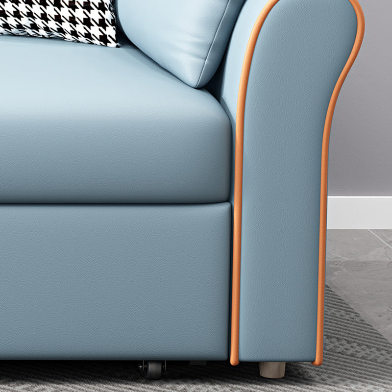 Contemporary Futon Sleeper Sofa Flared Arms Futon and Mattress