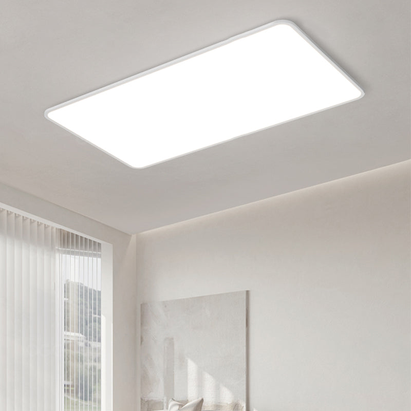Metal Geometric Flush Mount Lamp Modern Flush Ceiling Light Fixture in White
