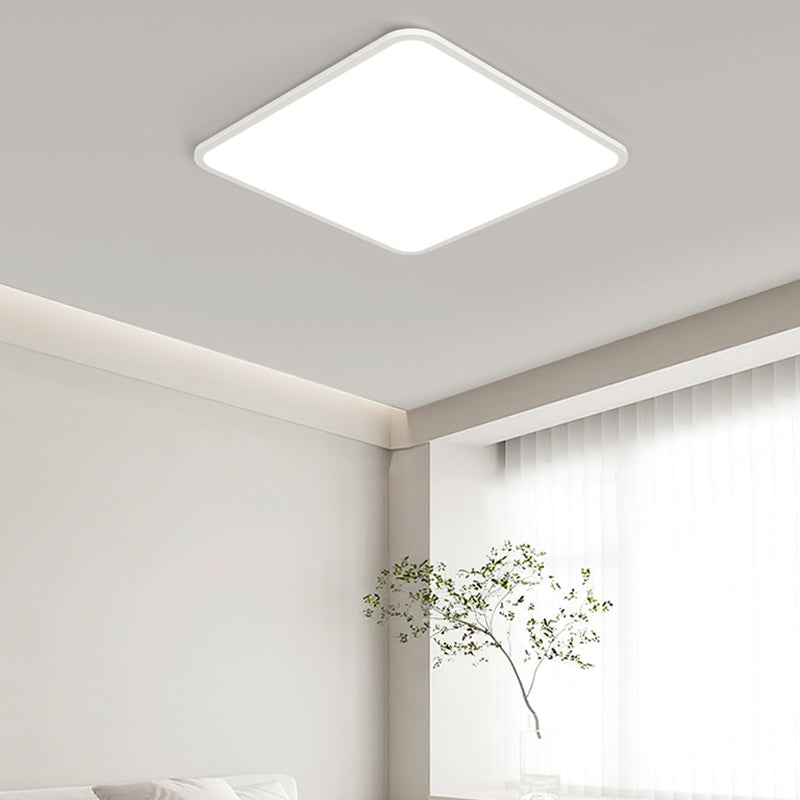 Metal Geometric Flush Mount Lamp Modern Flush Ceiling Light Fixture in White