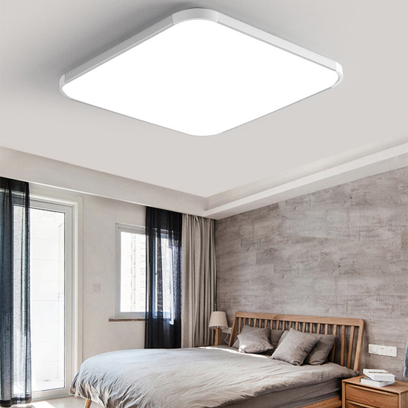 Geometric Flush Mount Contemporary Metal Flush Ceiling Light Fixture in White