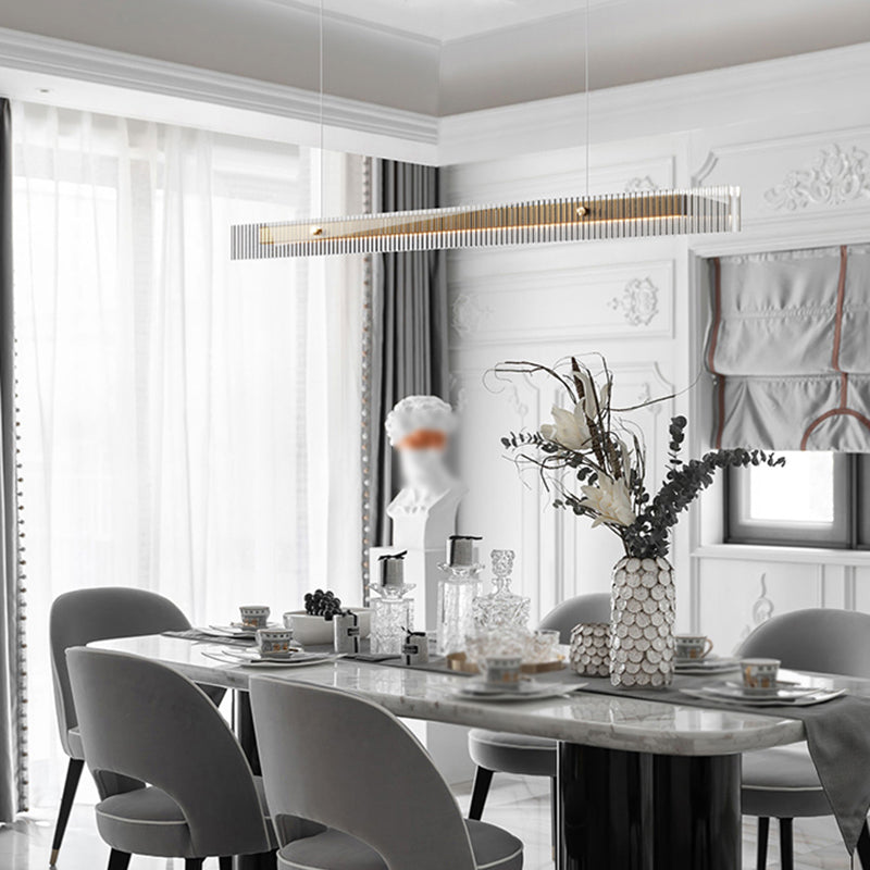 Modern Black/Golden Kitchen Island Lighting Linear LED Island Pendant Lighting
