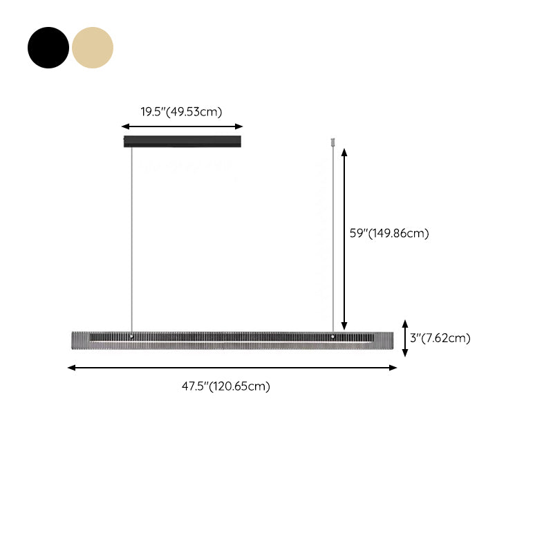 Modern Black/Golden Kitchen Island Lighting Linear LED Island Pendant Lighting
