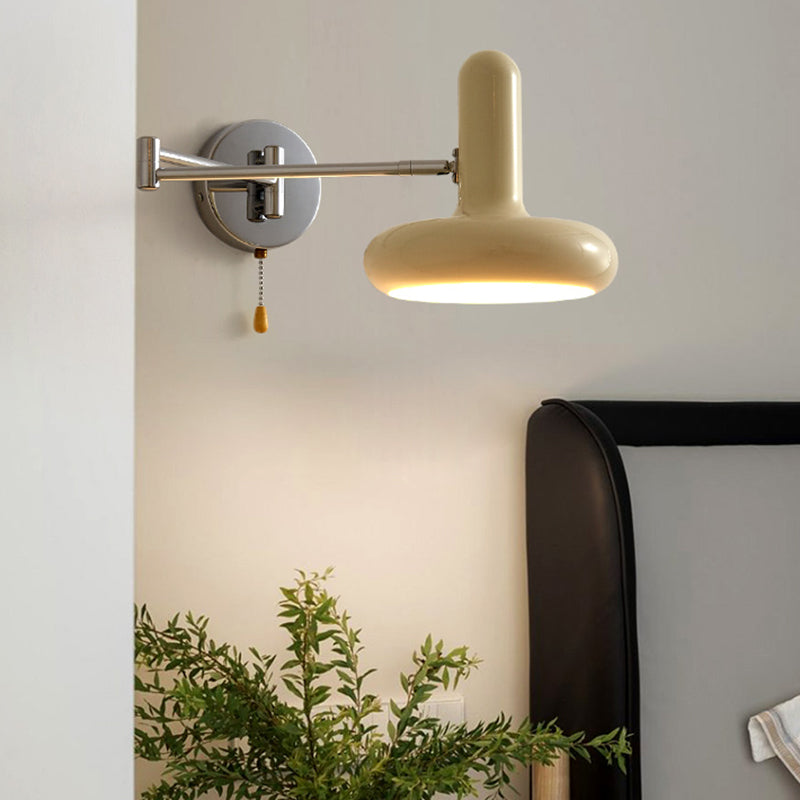 Minimalist Adjustable Wall Sconce in White and Chrome 1 - Light Wall Light