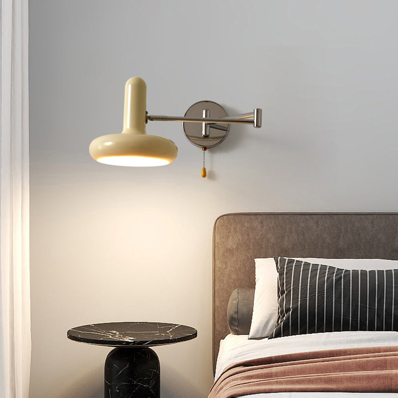Minimalist Adjustable Wall Sconce in White and Chrome 1 - Light Wall Light