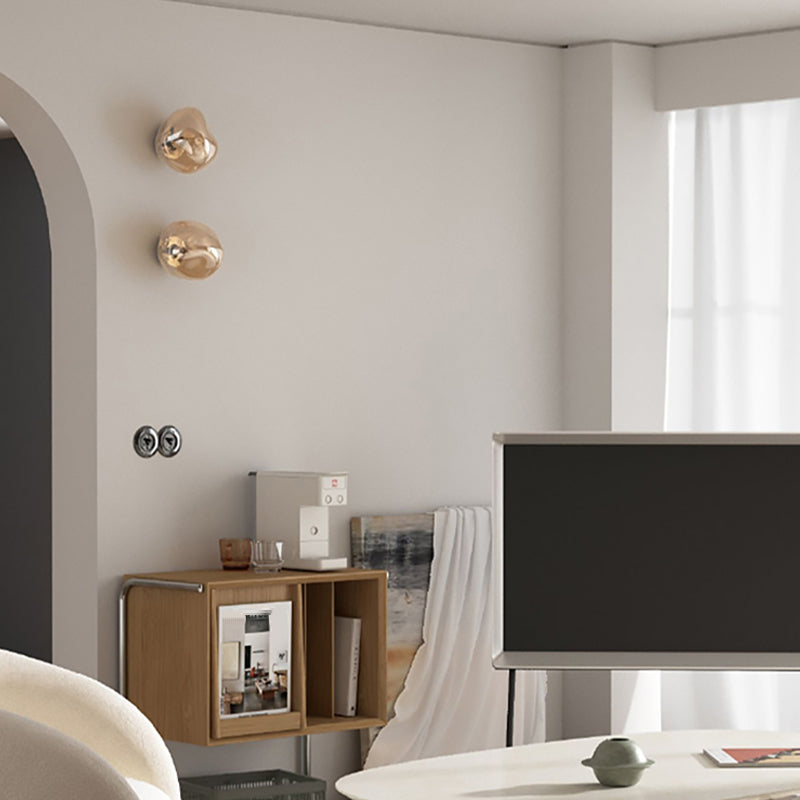 Industrial Glass Globe Shade Wall Lighting Fixtures 1-Light Wall Lamp for Living Room