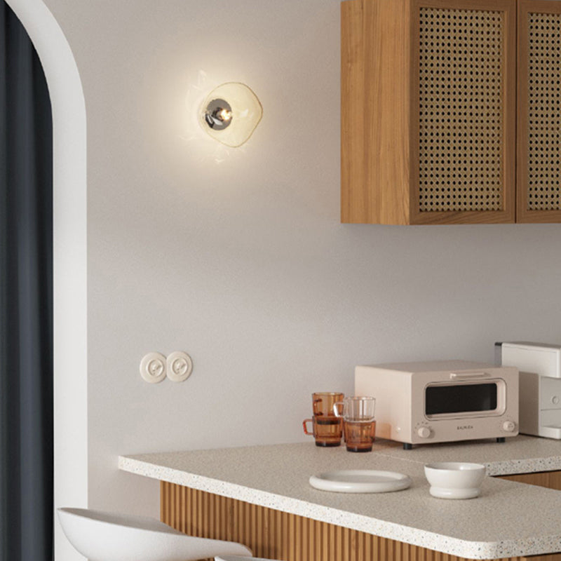 Industrial Glass Globe Shade Wall Lighting Fixtures 1-Light Wall Lamp for Living Room