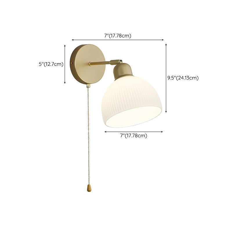 American Style Copper Wall Light Dome Shape Wall Lamp for Living Room