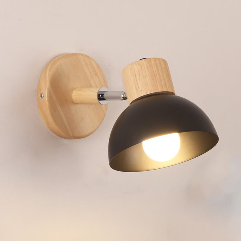 Modern Wall Lamp Creative Wooden 1 Light Wall Vanity Lights for Washroom