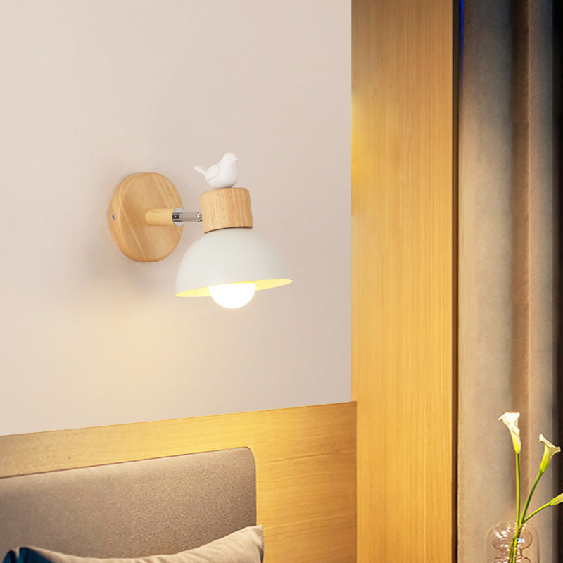 Modern Wall Lamp Creative Wooden 1 Light Wall Vanity Lights for Washroom
