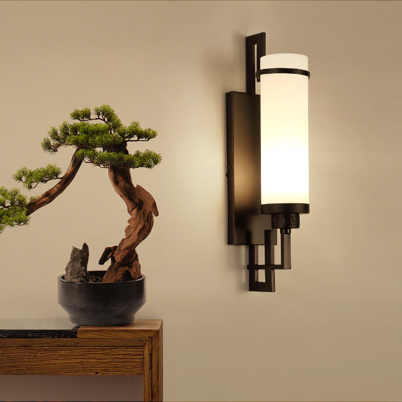 Modern Vanity Lights Milky Glass Vanity Wall Light Fixture for Bathroom