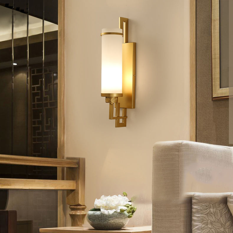 Modern Vanity Lights Milky Glass Vanity Wall Light Fixture for Bathroom