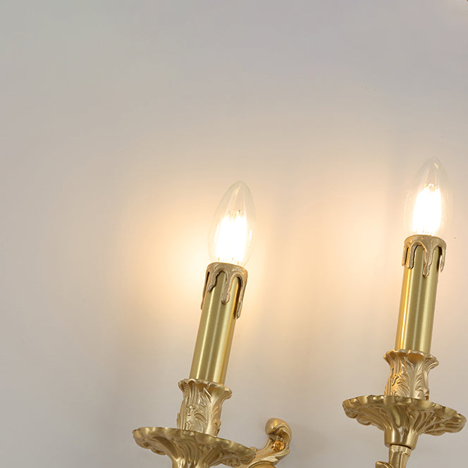 Vintage Vanity Lighting Brass Wall Light Fixture in Gold for Bathroom