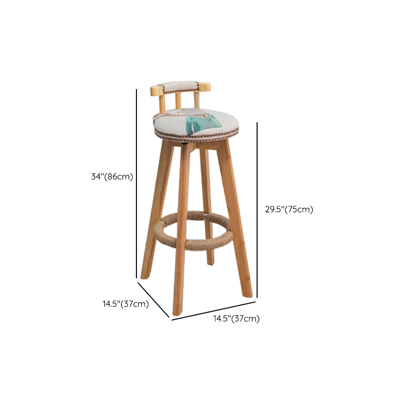 Natural Finish Pub Table Set 1/3 Pieces Bar Set with Wooden Stools