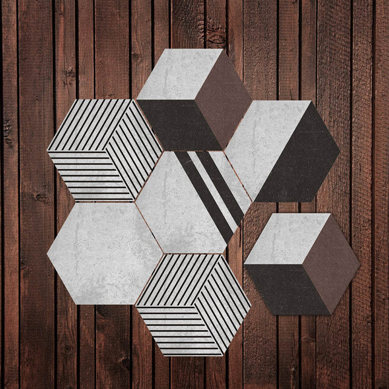 Peel & Stick Tile Stain Resistant Hexagonal Plastic Peel & Stick Tile 20-Pack