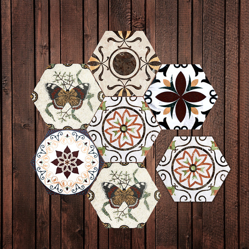 Peel & Stick Tile Stain Resistant Hexagonal Plastic Peel & Stick Tile 20-Pack