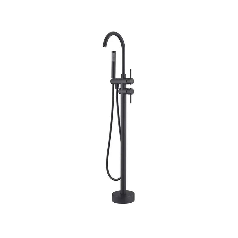 Floor Mounted Metal Freestanding Tub Filler 2 Handles Freestanding Bathtub Faucet