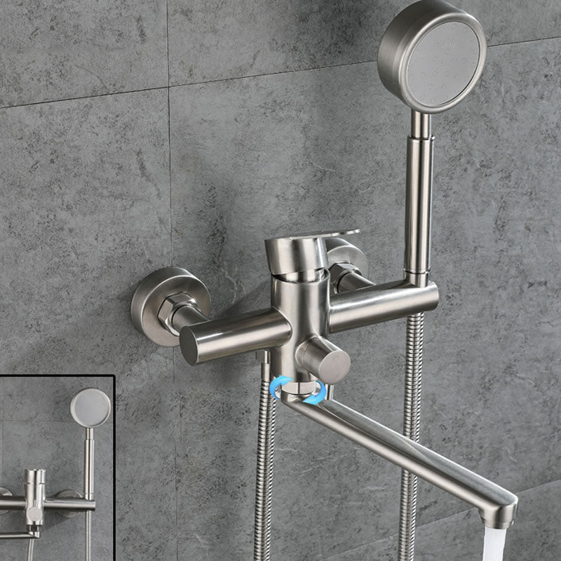 Bathroom Bathtub Faucet Rod Handle Handheld Shower Head Bathtub Faucet