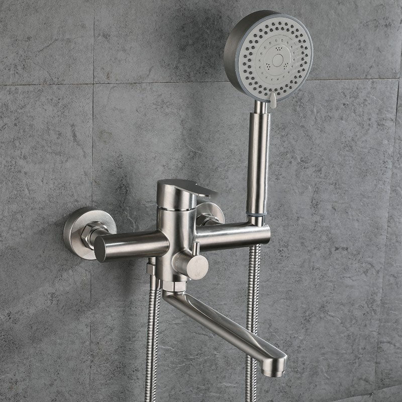 Bathroom Bathtub Faucet Rod Handle Handheld Shower Head Bathtub Faucet