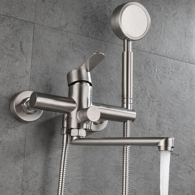 Bathroom Bathtub Faucet Rod Handle Handheld Shower Head Bathtub Faucet