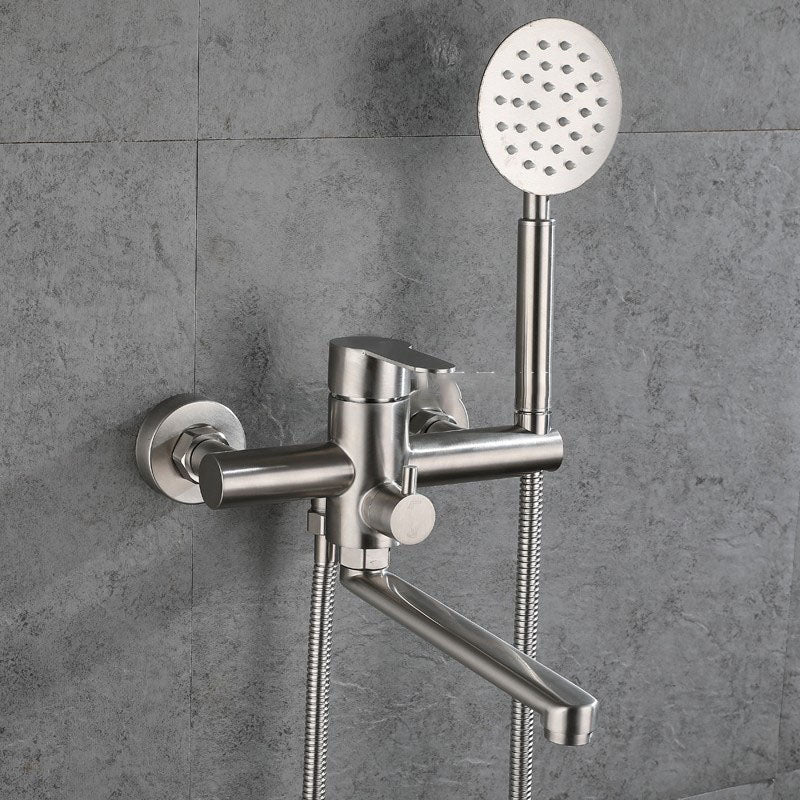 Bathroom Bathtub Faucet Rod Handle Handheld Shower Head Bathtub Faucet