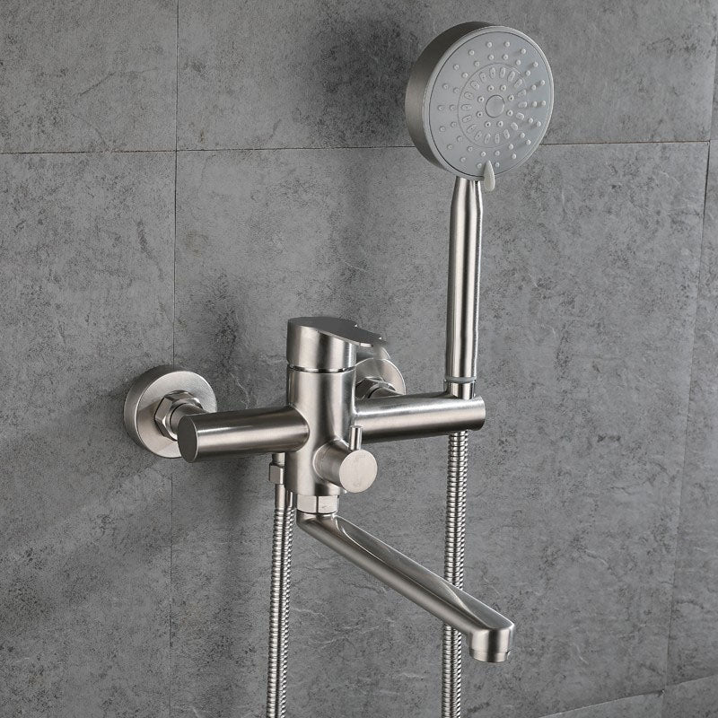 Bathroom Bathtub Faucet Rod Handle Handheld Shower Head Bathtub Faucet