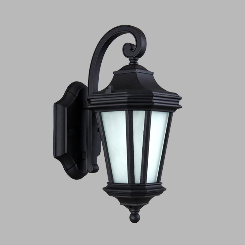 1 tête torsadémail applique d'éclairage country finition noire opale en verre mural de montage de la lampe