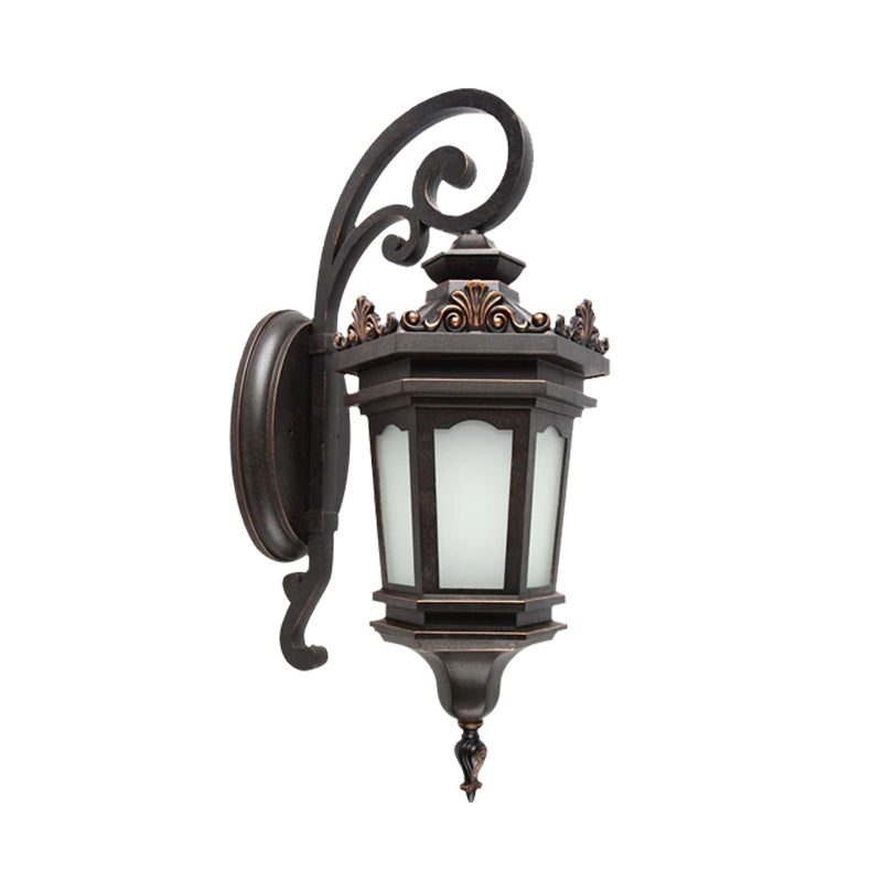 Weißes Glas Schwarz Finish Wandleuchte geometrische 1-Bulb Country Wall Mount Lampe für Garten