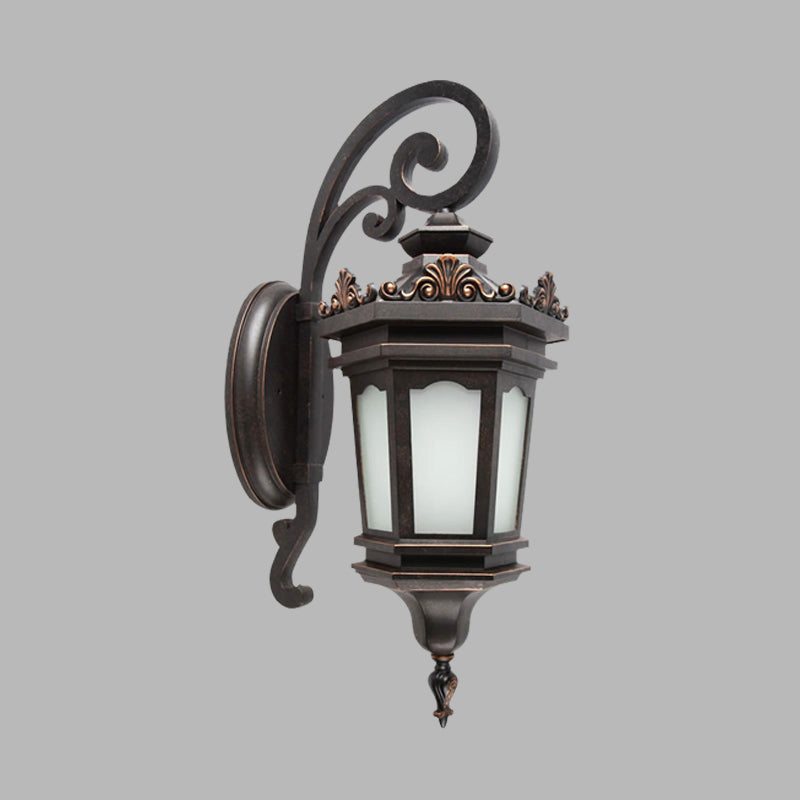 Weißes Glas Schwarz Finish Wandleuchte geometrische 1-Bulb Country Wall Mount Lampe für Garten