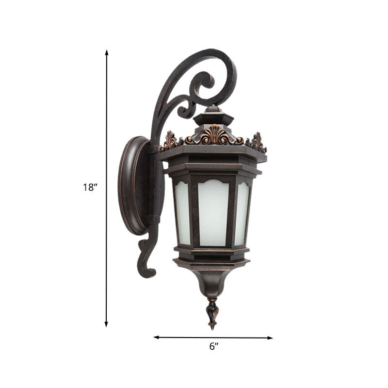 Weißes Glas Schwarz Finish Wandleuchte geometrische 1-Bulb Country Wall Mount Lampe für Garten