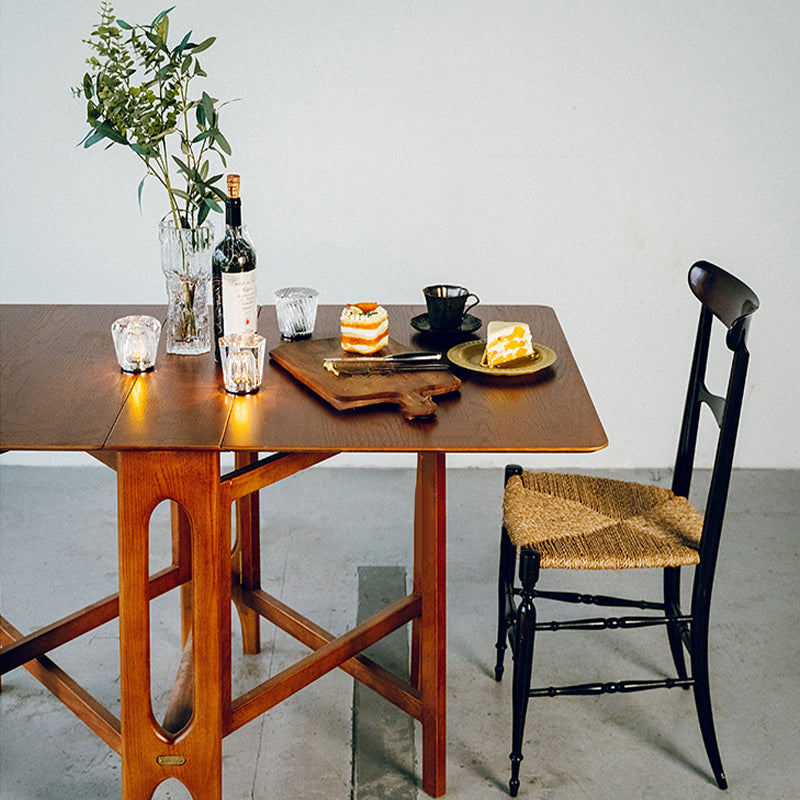 Drop-Leaf Dining Table Solid Wood Dining Table for Dining Room