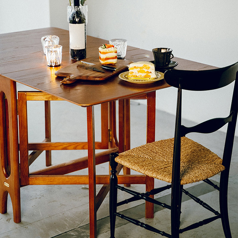 Drop-Leaf Dining Table Solid Wood Dining Table for Dining Room