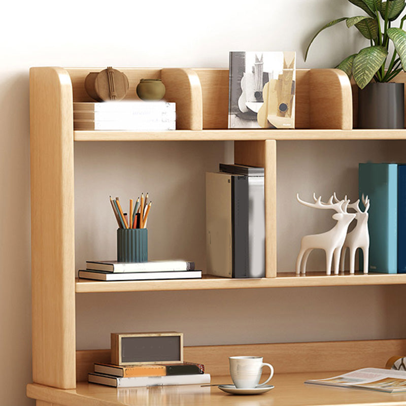 Wooden Desk Writing Desk with Bookshelf 23.6"W Child Desk in Light Wood