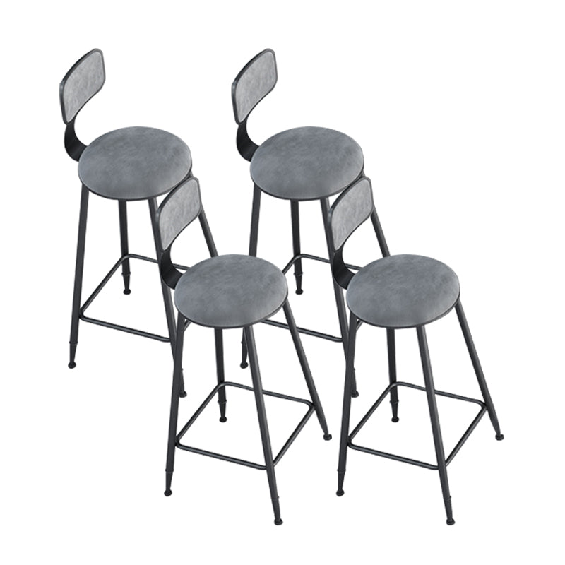 Metal Barstools Glam Armless Bar Stools with Black Metal Base