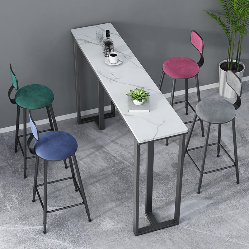 Metal Barstools Glam Armless Bar Stools with Black Metal Base