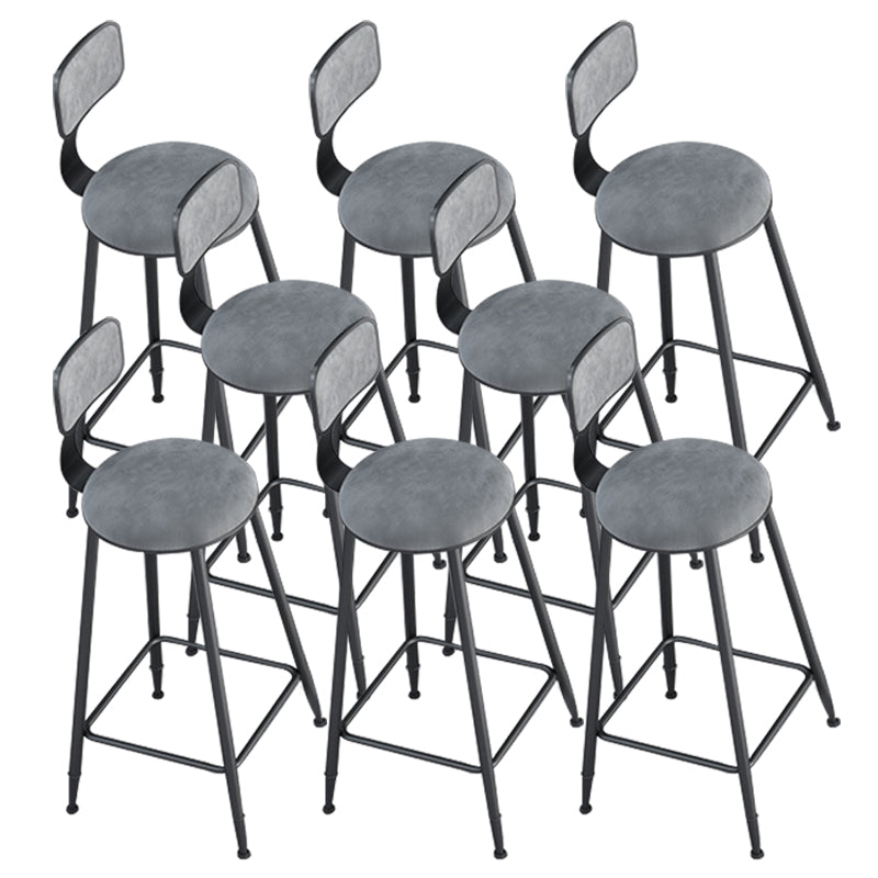 Metal Barstools Glam Armless Bar Stools with Black Metal Base