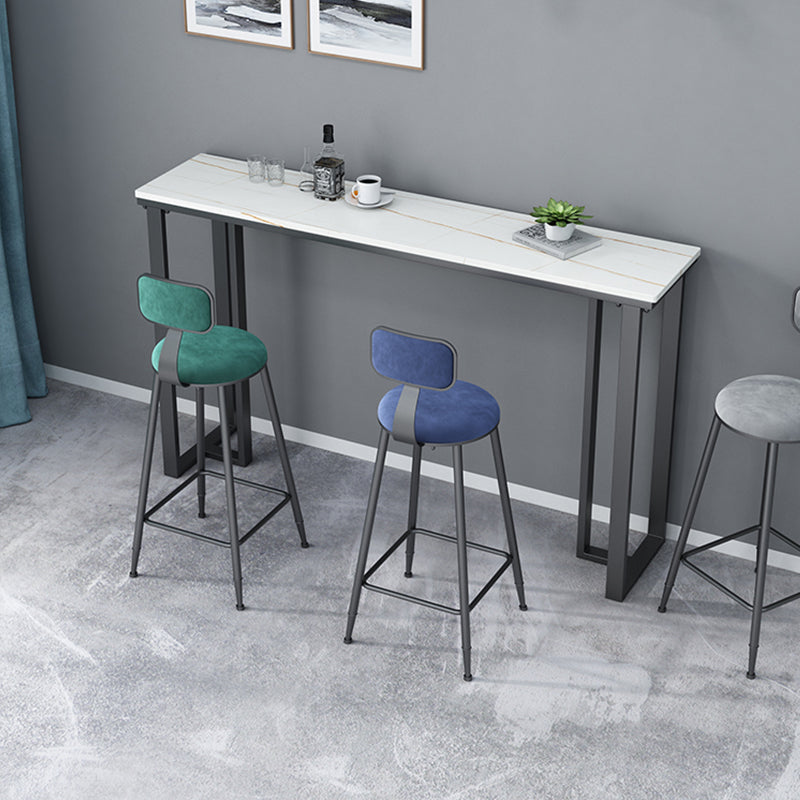 Metal Barstools Glam Armless Bar Stools with Black Metal Base