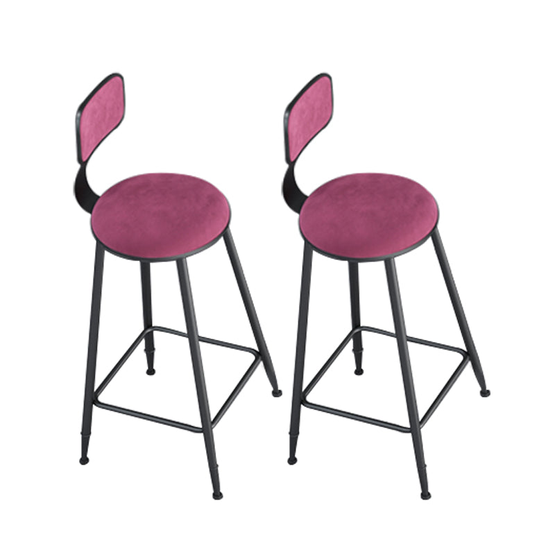 Metal Barstools Glam Armless Bar Stools with Black Metal Base
