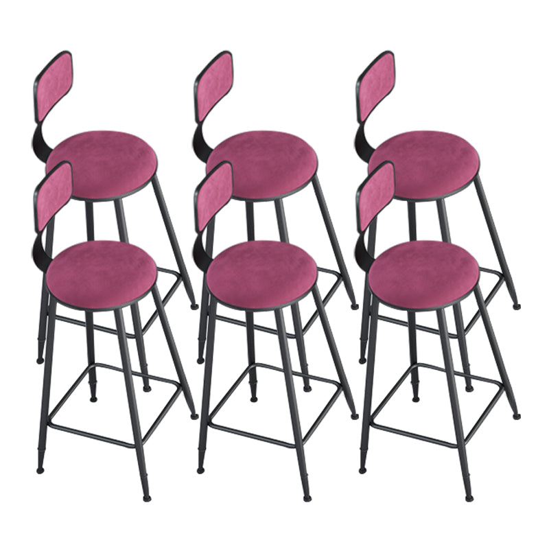 Metal Barstools Glam Armless Bar Stools with Black Metal Base